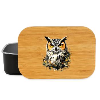 Owl Barn Owl Owl Owl Owl Cute Owls - Lunch Box - black - Front
