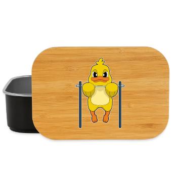 Duck Bodybuilder Pull-ups Bodybuilding - Lunch Box - black - Front