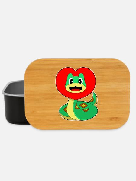 Schlange Herz - Lunch Box - Schwarz