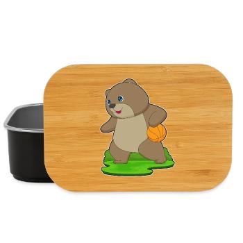 Bear basketball player basketball - Lunch Box - black - Front