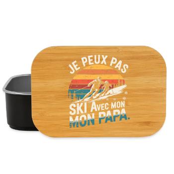 Ich kann nicht mit meinem Vintage-Vater Ski fahren - Lunch Box - Schwarz - Vorne