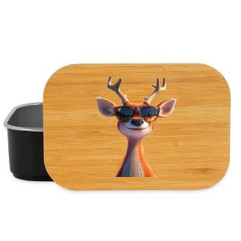 Hirsch Geweih Jagd Reh Rentier Rothirsch Jäger - Lunch Box - Schwarz - Vorne