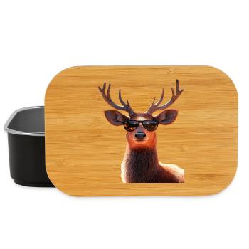 Hirsch Geweih Jagd Reh Rentier Rothirsch Jäger - Lunch Box - Schwarz - Vorne
