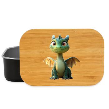 Drache Kleiner Grüner Baby Drache Süße Drachen - Lunch Box - Schwarz - Vorne