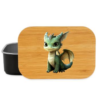 Drache Kleiner Grüner Baby Drache Süße Drachen - Lunch Box - Schwarz - Vorne