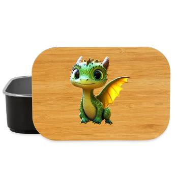Drache Kleiner Grüner Baby Drache Süße Drachen - Lunch Box - Schwarz - Vorne