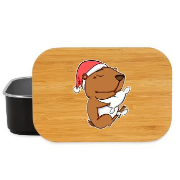 Capybara Wasserschwein Geschenk - Lunch Box - Schwarz - Vorne