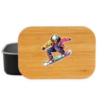 Snowboarder Cartoon Look - Lunch Box - Schwarz - Vorne