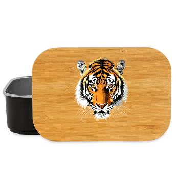 Tiger Big Cat Wilderness Tiger Cats Cute Tiger - Lunch Box - black - Front