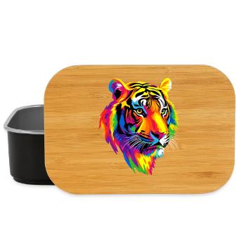 Tiger Big Cat Wilderness Tiger Cats Cute Tiger - Lunch Box - black - Front