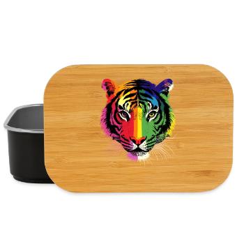 Tiger Big Cat Wilderness Tiger Cats Cute Tiger - Lunch Box - black - Front