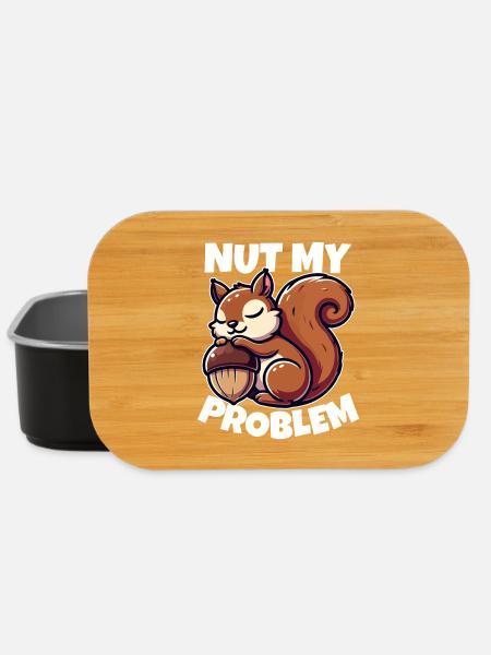 Nut My Problem - Witziges Eichhörnchen-Design - Lunch Box - Schwarz