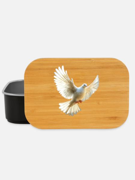 Taube Weiß Frieden Peace Ringeltaube Weiße Tauben - Lunch Box - Schwarz