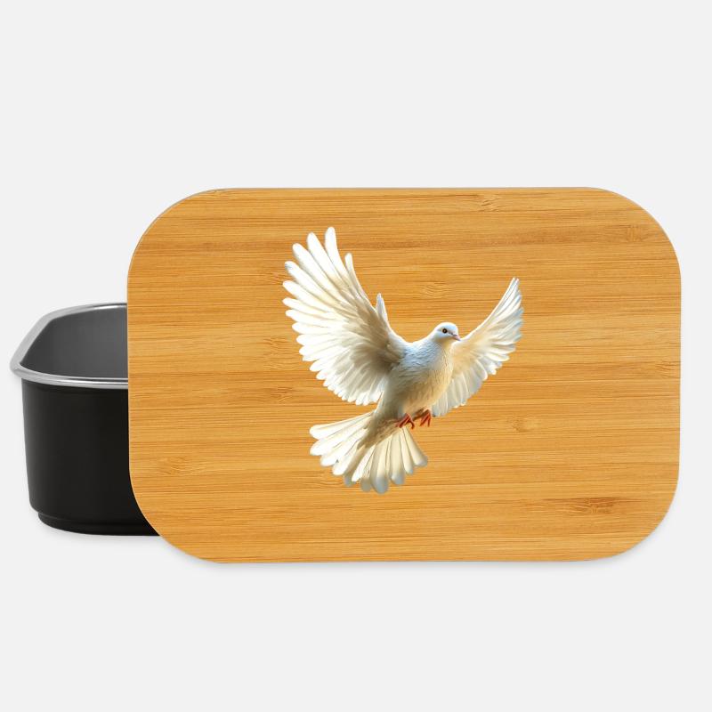 Taube Weiß Frieden Peace Ringeltaube Weiße Tauben - Lunch Box - Schwarz