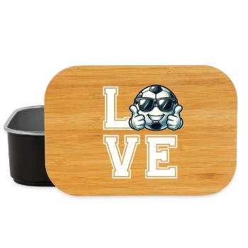 Football cool avec des lunettes de soleil - Fan Love - Boîte à goûter - noir - Devant