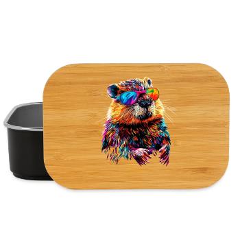 Biber Motiv Biberflüsterer Nagetiere Süßer Biber - Lunch Box - Schwarz - Vorne