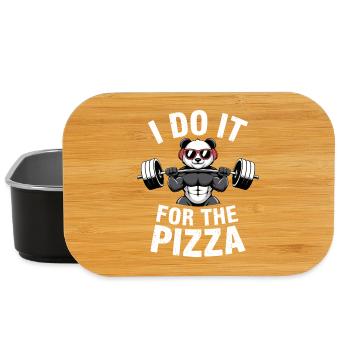 I Do It For The Pizza Langhantel Bodybuilder - Lunch Box - Schwarz - Vorne