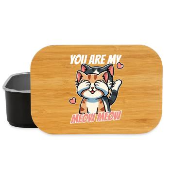 You Are My Meow Meow, Süße Katzen Valentinstagstag - Lunch Box - Schwarz - Vorne
