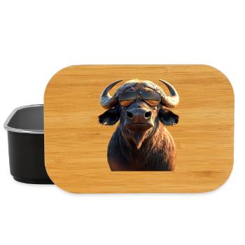 Büffel Kaffernbüffel Safari Afrikanischer Büffel - Lunch Box - Schwarz - Vorne