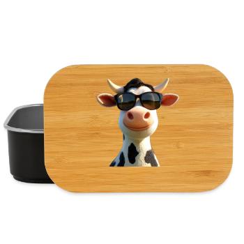 Cow Farmer Beef Milk Vegan Calf Cow Farm Cows - Lunch Box - black - Front