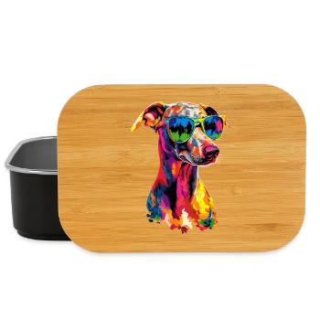 Greyhound Dog Lover Chasse Chien Amour Greyhound - Boîte à goûter - noir - Devant