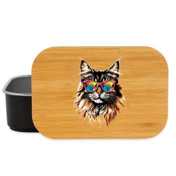 Maine Coon Katze Katzenmama Cat Maine-Coon Katzen - Lunch Box - Schwarz - Vorne
