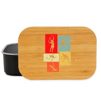Retro Playing Tennis - Lunch Box - black - Front