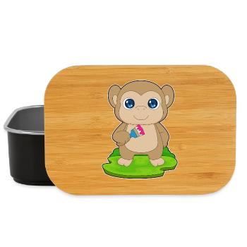 Affe Maler Pinsel Malen - Lunch Box - Schwarz - Vorne