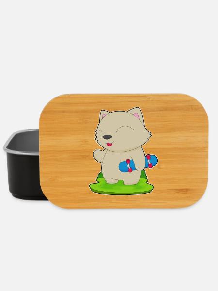Katze Skater Skateboard - Lunch Box - Schwarz