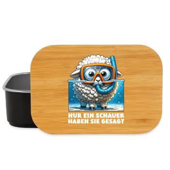 Lustiges Schaf mit Taucherbrille und Schnorchel - Lunch Box - Schwarz - Vorne