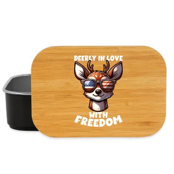 4th of July Hirsch patriotisches Outfit USA Flagge - Lunch Box - Schwarz - Vorne
