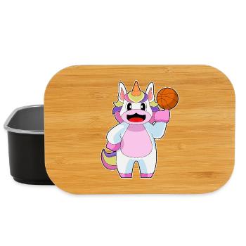 Unicorn Basketball Player Basketball - Lunch Box - black - Front
