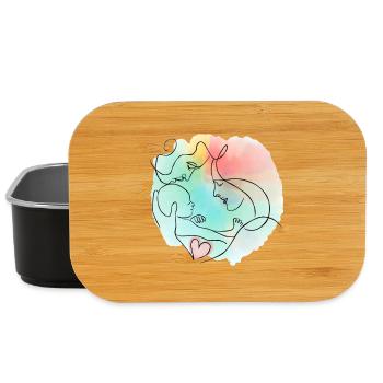 Mother, father, baby - colorful family motif - Lunch Box - black - Front