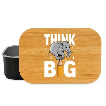 Think Big Elephant Penseurs, rêveurs et visionnaires - Boîte à goûter - noir - Devant