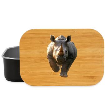Nashorn Rhinozeros Afrika Safari Nashörner Rhino - Lunch Box - Schwarz - Vorne