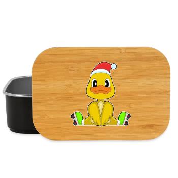 Duck Christmas Inline skating - Lunch Box - black - Front