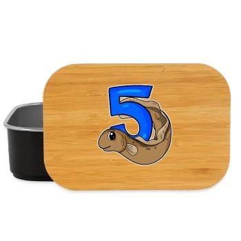 5. Geburtstag Motiv Fische - 5 jahre - Lunch Box - Schwarz - Vorne