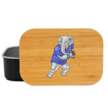 Elephant American Football Sport - Lunch Box - black - Front