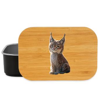 Luchs Lynx Wildkatze Raubkatzen Katzen Süße Luchse - Lunch Box - Schwarz - Vorne