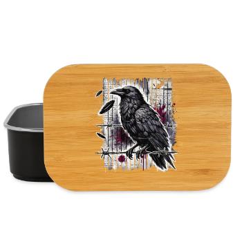 Raven on Barbed Wire - Gothic Dark Art - Lunch Box - black - Front