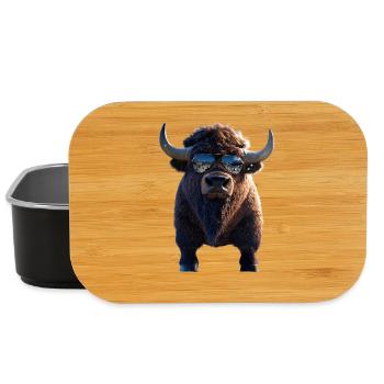 Bison Bison d'Amérique Bovins sauvages Buffles Bisons d'Amérique - Boîte à goûter - noir - Devant
