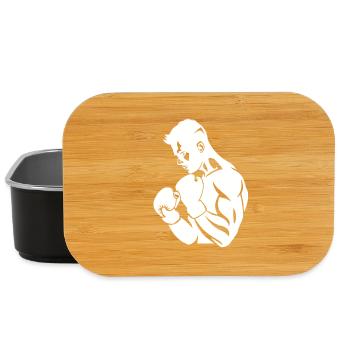 Dessin de boxeur - Boîte à goûter - noir - Devant