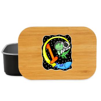 Zahl 1 Nummer Eins - Dinosaurier Motiv - Lunch Box - Schwarz - Vorne