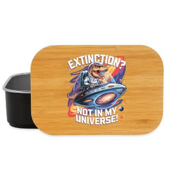 Extinction? Not in My Universe - Dino Astronaut - Lunch Box - black - Front