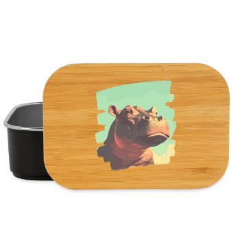 Nilpferd Retro - Lunch Box - Schwarz - Vorne