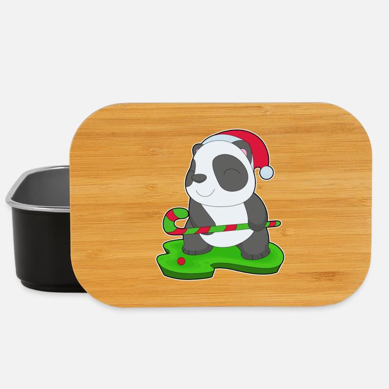 Panda Weihnachten Hockey - Lunch Box - Schwarz