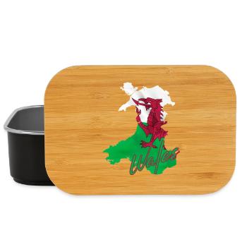 Flagge von Wales, walisischer Stolz - Lunch Box - Schwarz - Vorne