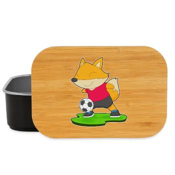 Fuchs Fußballspieler Fußball - Lunch Box - Schwarz - Vorne
