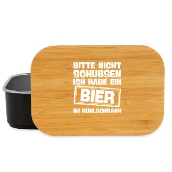 nicht schubsen habe bier im kühlschrank lustig - Lunch Box - Schwarz - Vorne