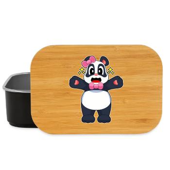Panda Haarschleife - Lunch Box - Schwarz - Vorne